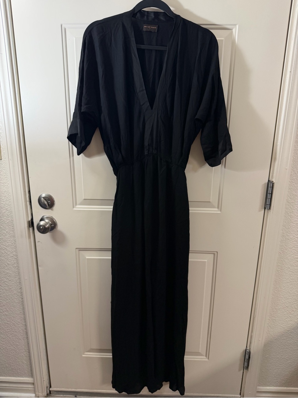 Uma and Leopold Black Dolman Sleeve Jumpsuit Women’s Small Wide Leg 0362